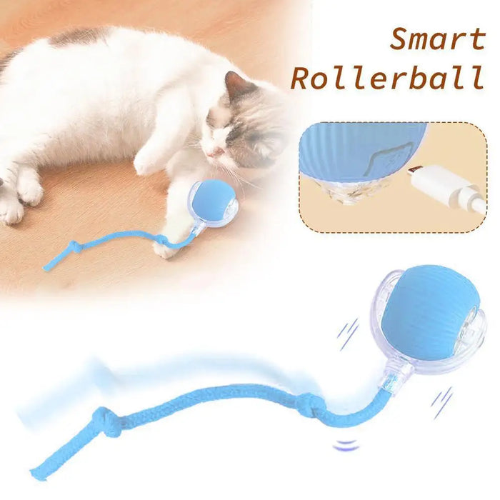 Three-Mode USB-C Electric Cat Ball with Rotating Tail
