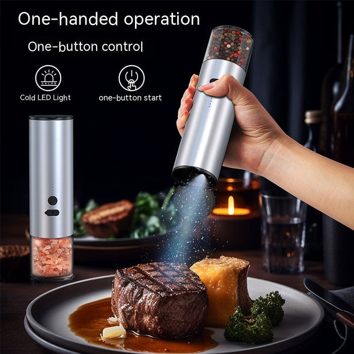 Rechargeable Electric Salt and Pepper Grinder with Gravity Sensor and LED Light