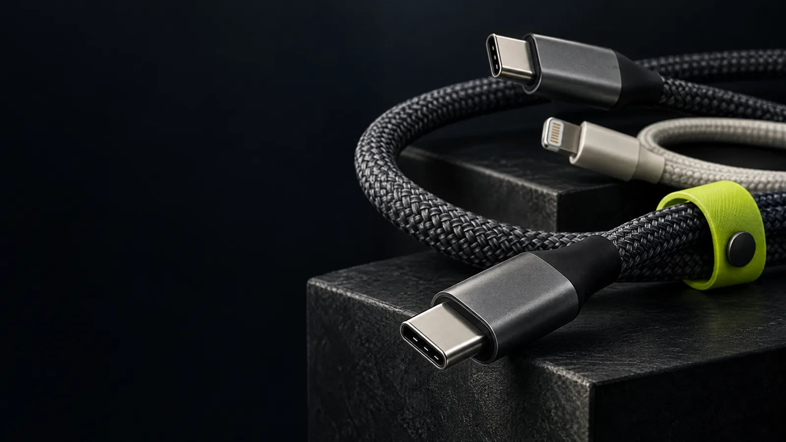 Composición de cables sobre fondo grafito