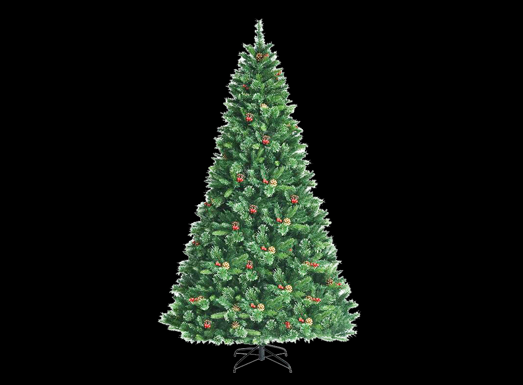 ARBOL DE NAVIDAD 240cm PIÑAS BOLITAS ROJAS