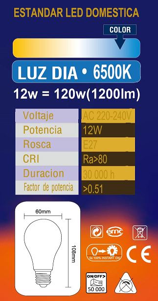 STANDARD LED 12w 6500K BLUE LINE *