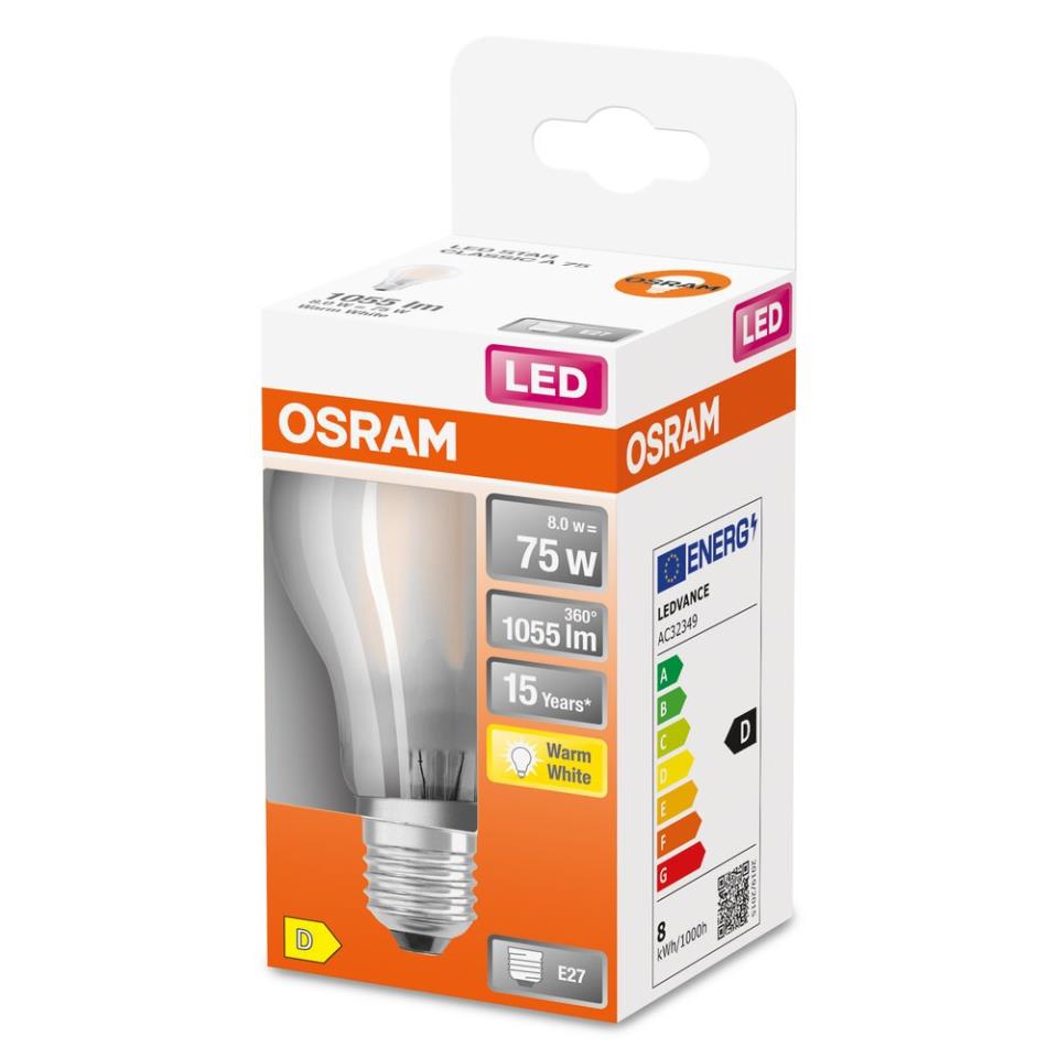 STANDARD LED OSRAM STAR FILAM. MATE 7,5w 827 *