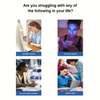 Rechargeable smart eye massager with roller and 1,200 mAh battery