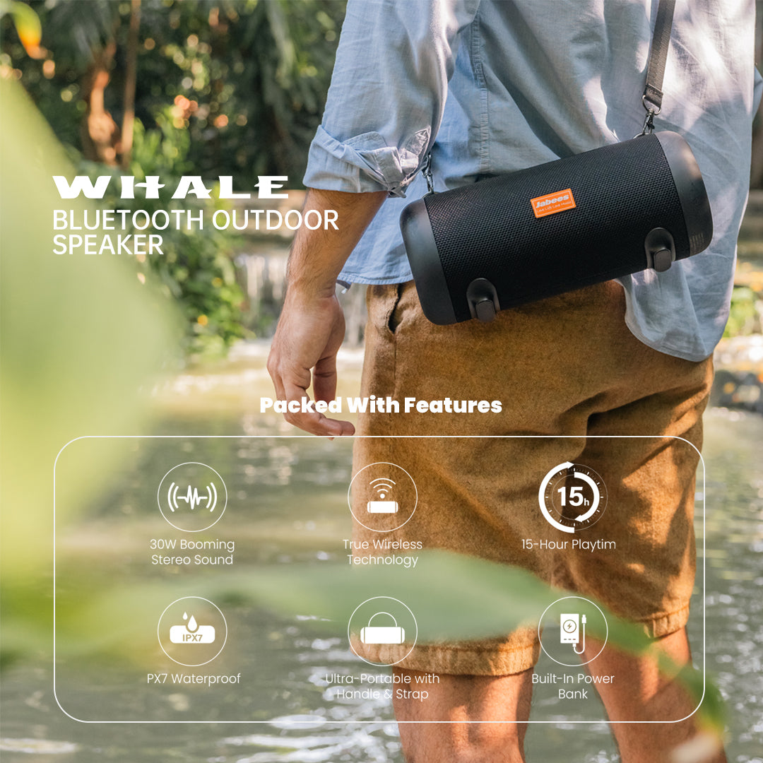 Jabees WHALE draadloze buitenspeaker met schouderriem