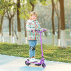 Trottinette électrique pour enfants 6-14 ans, vitesse maximale 10 km/h, lumières LED colorées, frein électrique, violet-1