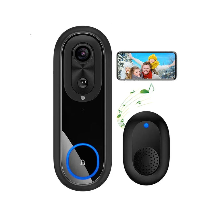 Sonnette vidéo Tuya 1080p Wi-Fi double bande 2,4/5 GHz, IP65, 7 000 mAh