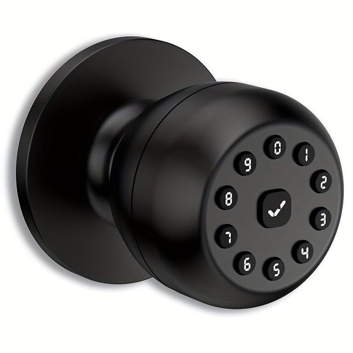 Serrure connectée intérieure noire à clavier numérique et batterie rechargeable USB