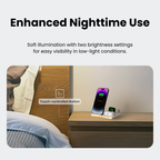 Jabees PowerGlow 4-i-1 trådlös laddningsstation med LED-nattlampa