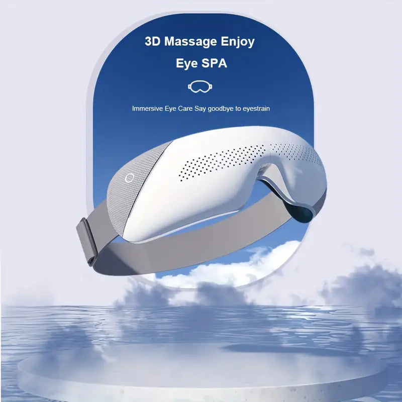 Rechargeable smart eye massager with roller and 1,200 mAh battery