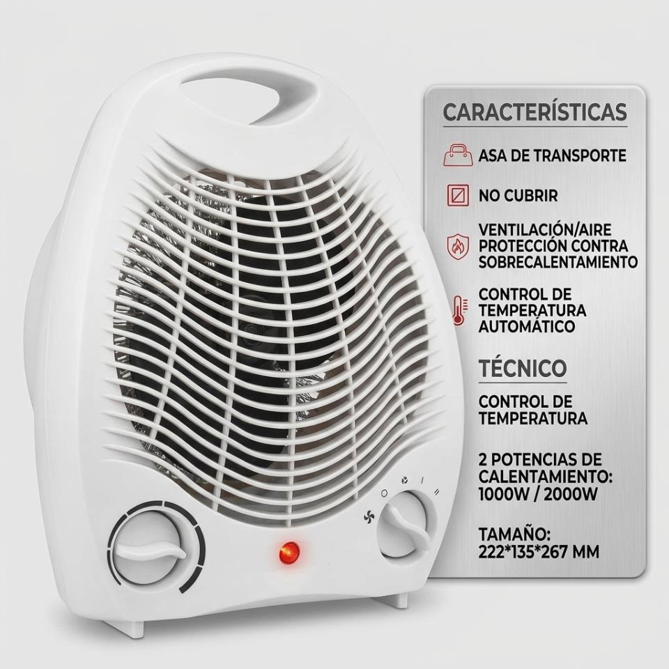CALEFACTOR VERTICAL BLANCO 2000W