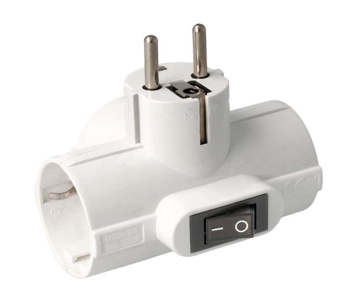 ADAPTADOR 3 TOMAS TRIPLE T/T 16A 250V C/ INTERRUPT