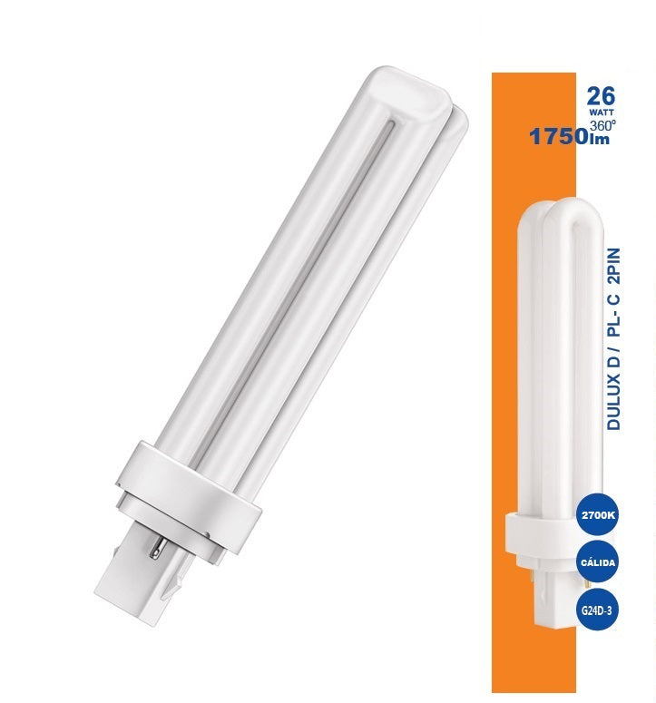 DULUX D 26W 827 MARAN BULBS 2 PIN  *