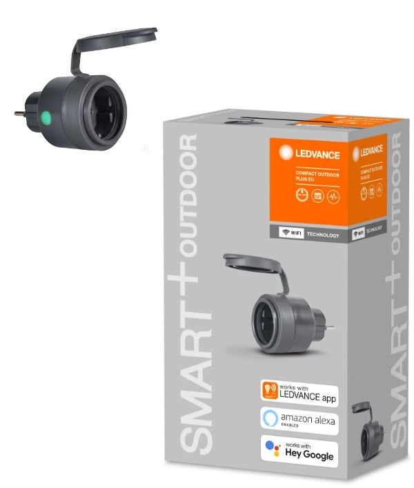 ENCHUFE EXTERIOR IP44 NEGRO SMART WIFI OSRAM