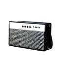 Bærbar mini-Bluetooth-høyttaler med retrodesign, svart