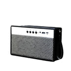 Bærbar mini-Bluetooth-høyttaler med retrodesign, svart