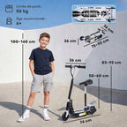 Trottinette électrique 120 W pliable pour enfant de 6+ ans hauteur guidon et selle réglable 10 Km/h max. noir-2