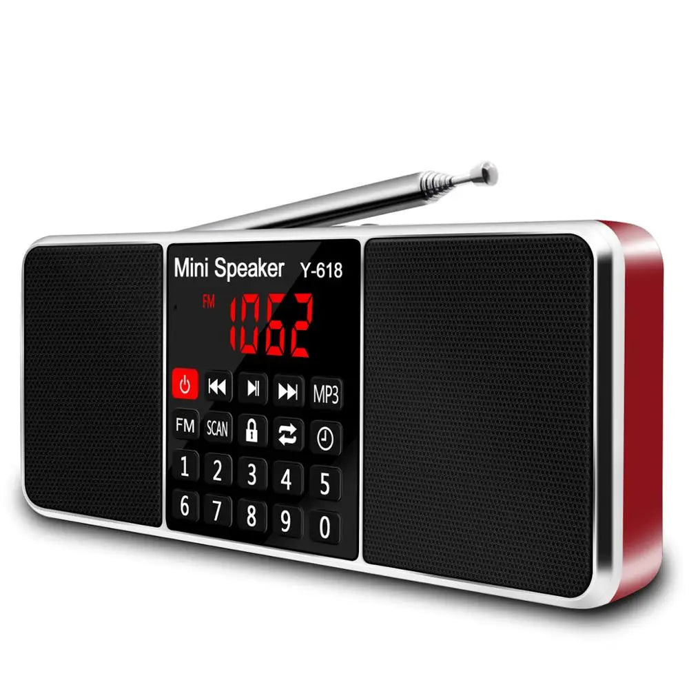 Digital FM Radio Receiver Stereo Red-0