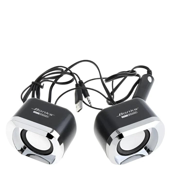 Portable Bass Computer Speakers with Subwoofer (Black)