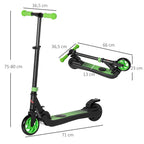 Trottinette électrique enfants 6 ans + pliable scooter électrique vitesse 8 km/h 71x36,5x75-80cm, aluminium, acier, vert-2