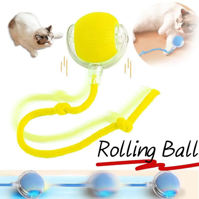 Three-Mode USB-C Electric Cat Ball with Rotating Tail