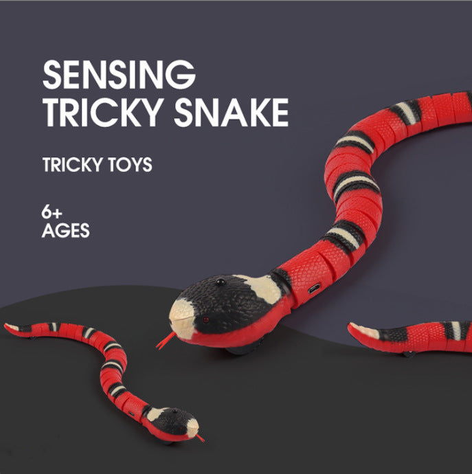 Smart sensor snake toy for cats