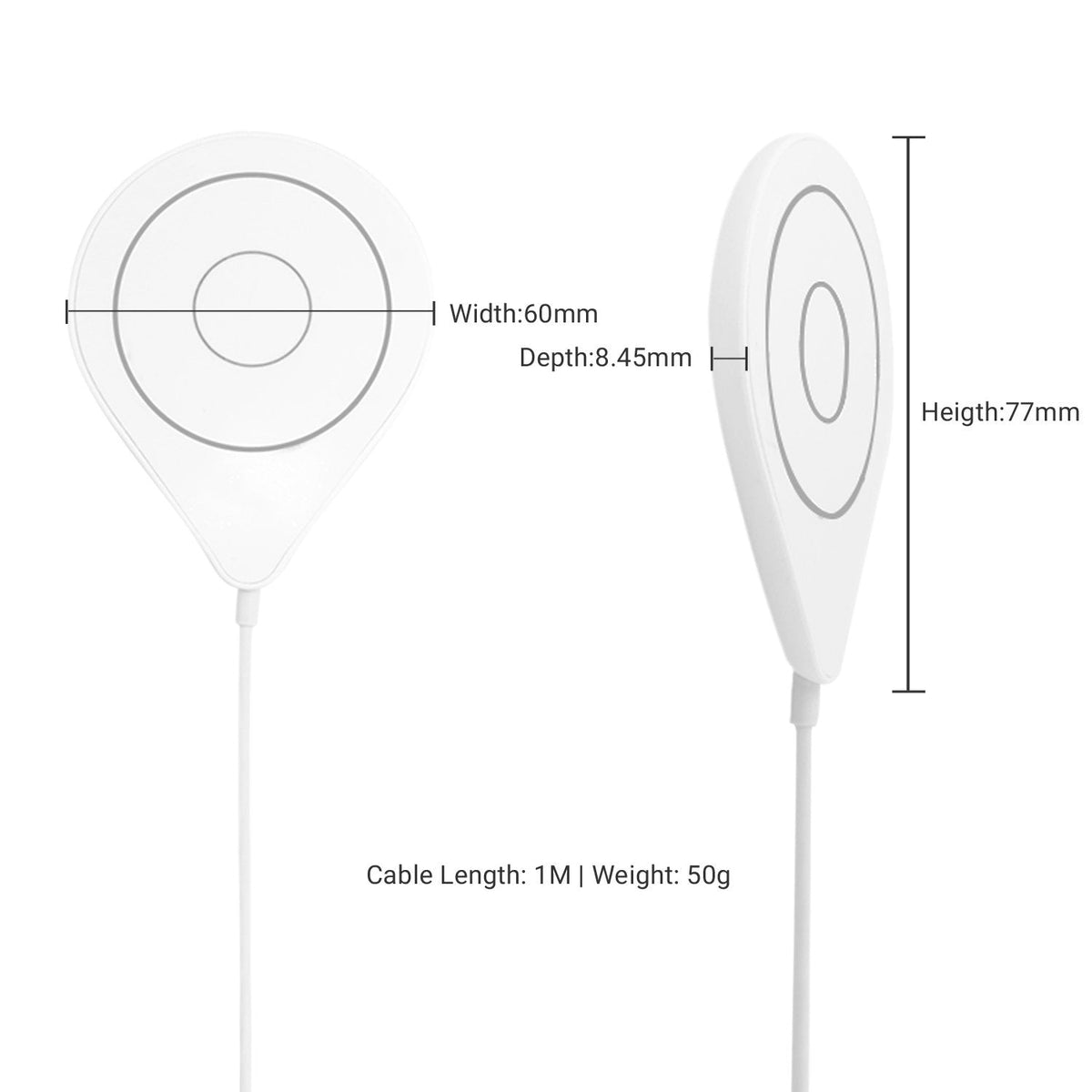 Jabees MAG-C ultratynn magnetisk trådløs lader, opptil 15 W