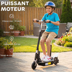 Trottinette électrique 120 W pliable pour enfant de 6+ ans hauteur guidon et selle réglable 10 Km/h max. noir-3