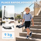 Trottinette électrique pliante pour enfant de +7ans, 120W Vitesse max 12km/h, 74x36x82,5-92,5 cm Noir-4