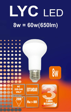 R-63 LED - BLUE LINE - 8w E-27 6500K *