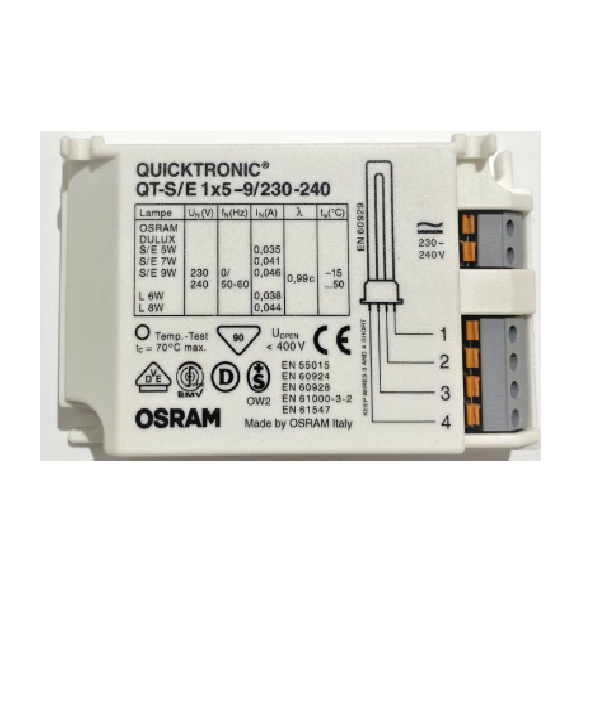 BALASTO QT-S/E 1x5-9w  (9x6x3cm) OSRAM