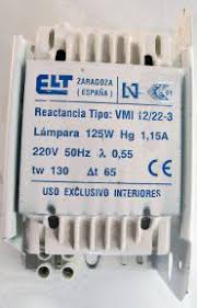 REACTANCIA 125w VAPOR MERCURIO