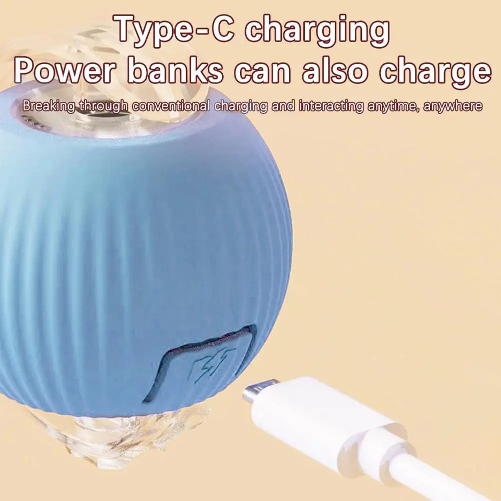 Balle-jouet intelligente pour chats, rechargeable