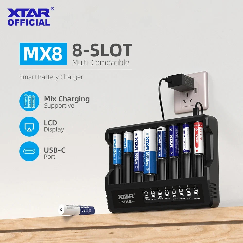 XTAR MX8 smart battery charger
