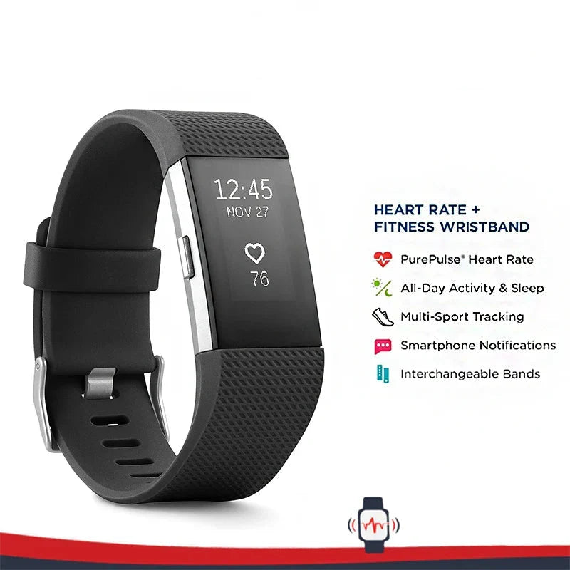 Smart fitnessarmband med pulsmätare, svart