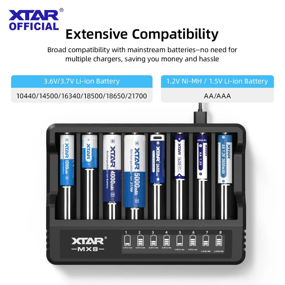 XTAR MX8 smart battery charger