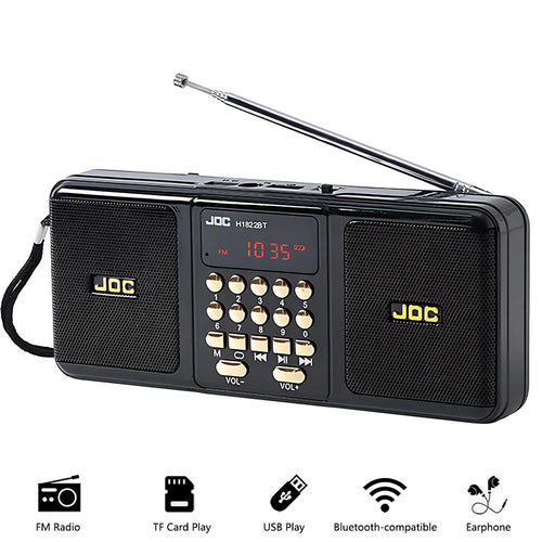 Altoparlante portatile con Bluetooth e radio FM, nero