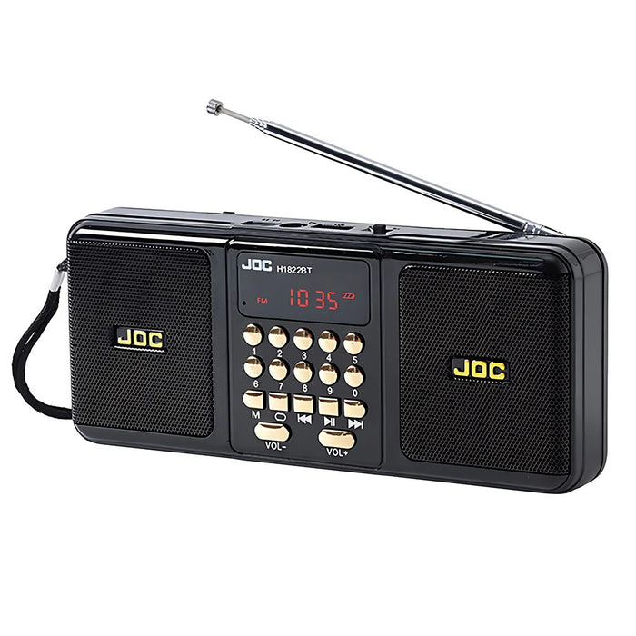 Portable FM Radio Bluetooth Speaker Black