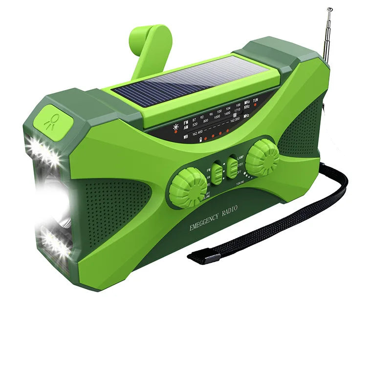 Solar Hand Crank Emergency Radio Green-0
