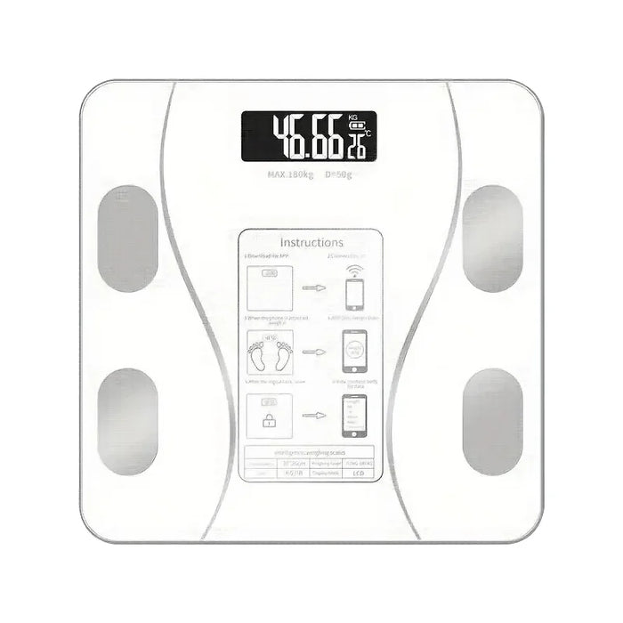 White Bluetooth Smart Body Composition Bathroom Scale, up to 200 kg