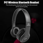 Black wireless Bluetooth over-ear headphones
