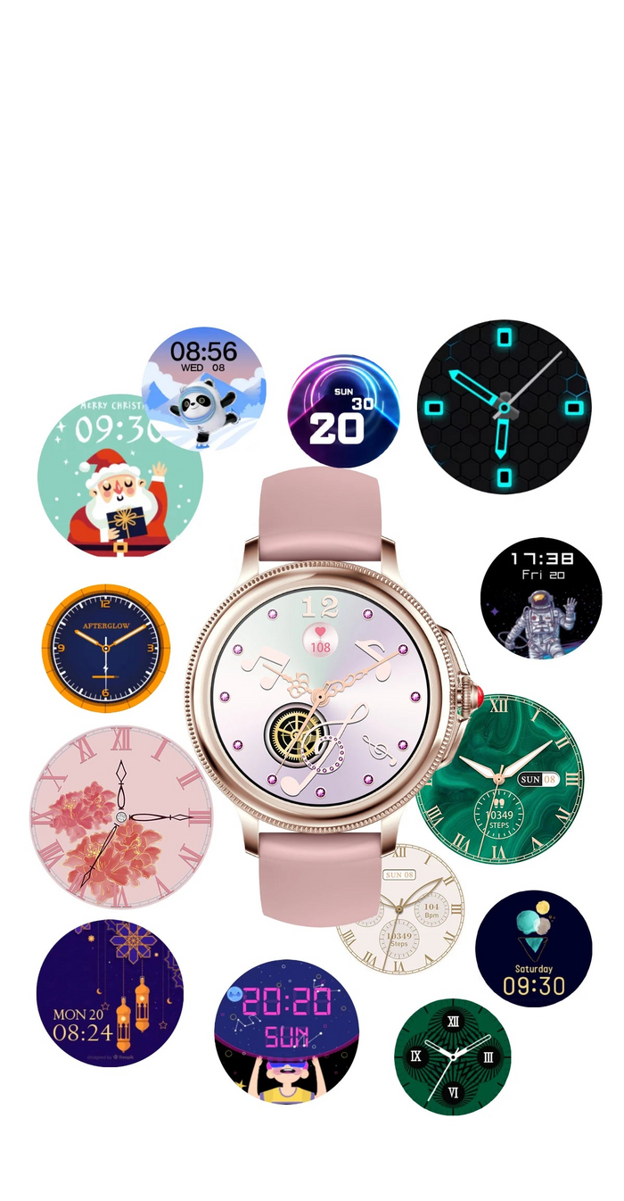 Montre connectée femme 1,2 pouce avec appels Bluetooth 5.2 et application Da Fit
