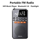 FM Mini Radio with Dual Antenna Black-1