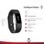 Smart fitnessarmband med pulsmätare, svart