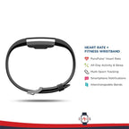 Smart fitnessarmband med pulsmätare, svart
