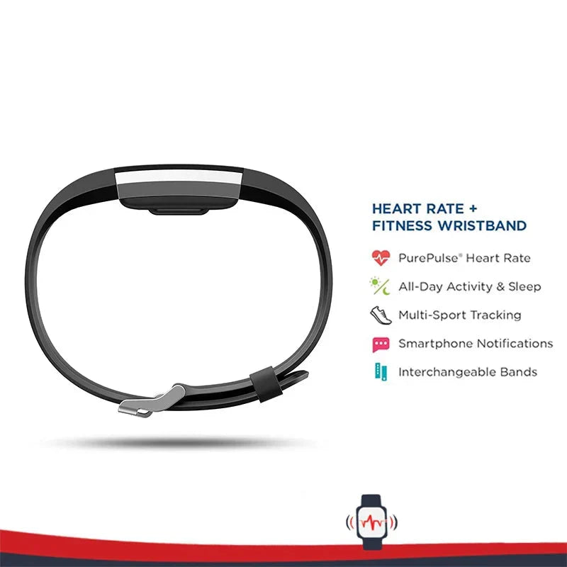 Smart fitnessarmband med pulsmätare, svart