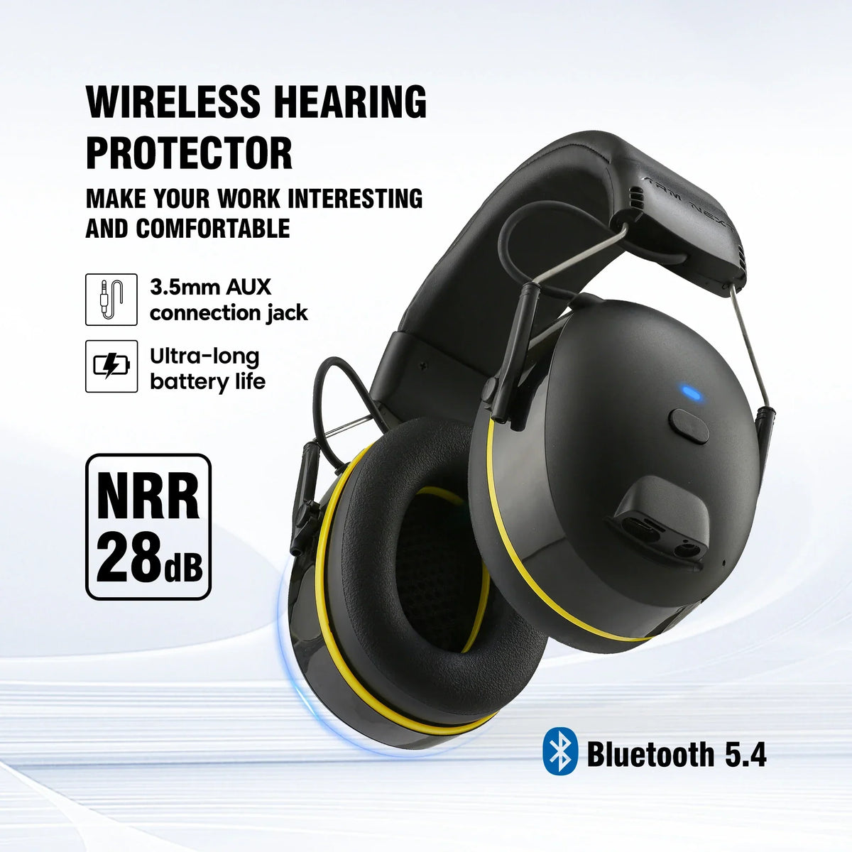 Rechargeable Noise Reduction Earmuffs Yellow-1