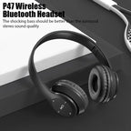 Black wireless Bluetooth over-ear headphones