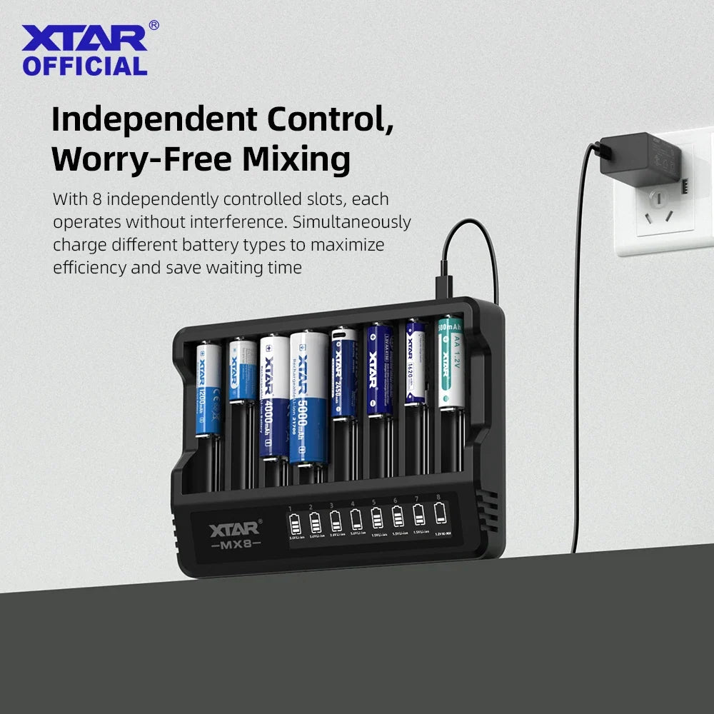 XTAR MX8 smart battery charger