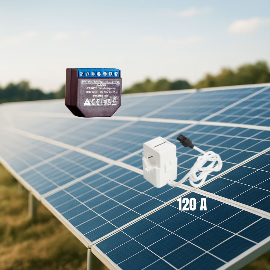 Shelly EM — Medidor de Energía Wi-Fi con Pinza 120A