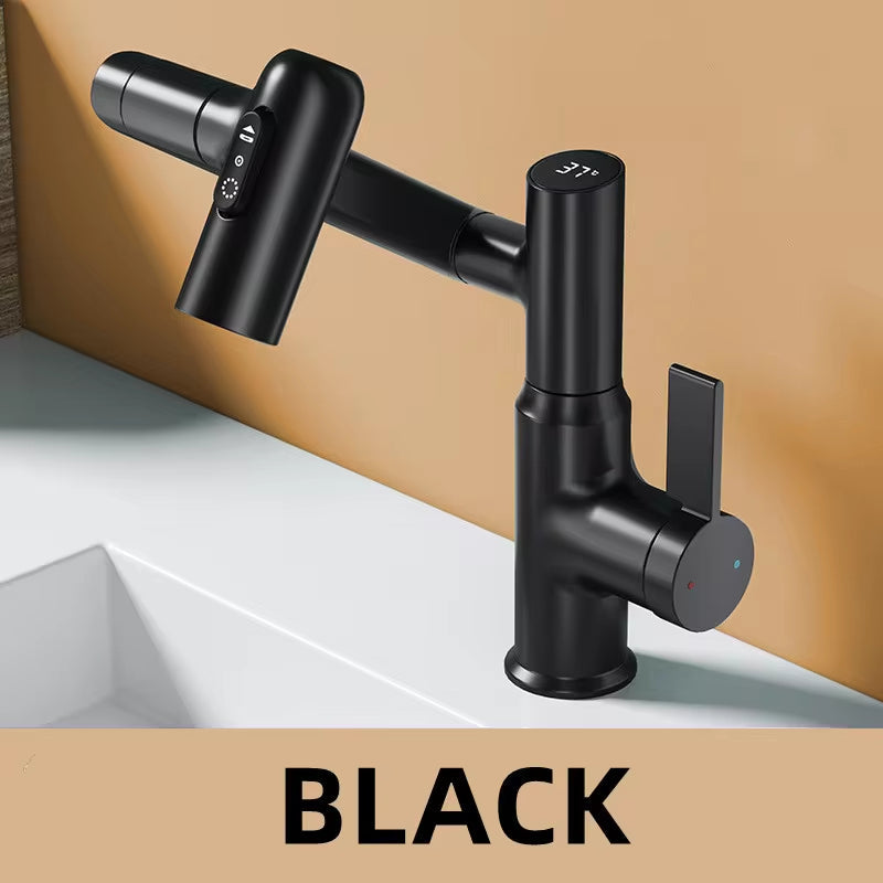 Rubinetto intelligente girevole per lavabo con illuminazione LED